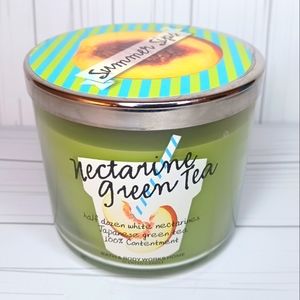Bath Body Works Nectarine Green Tea 3 Wick Candl
